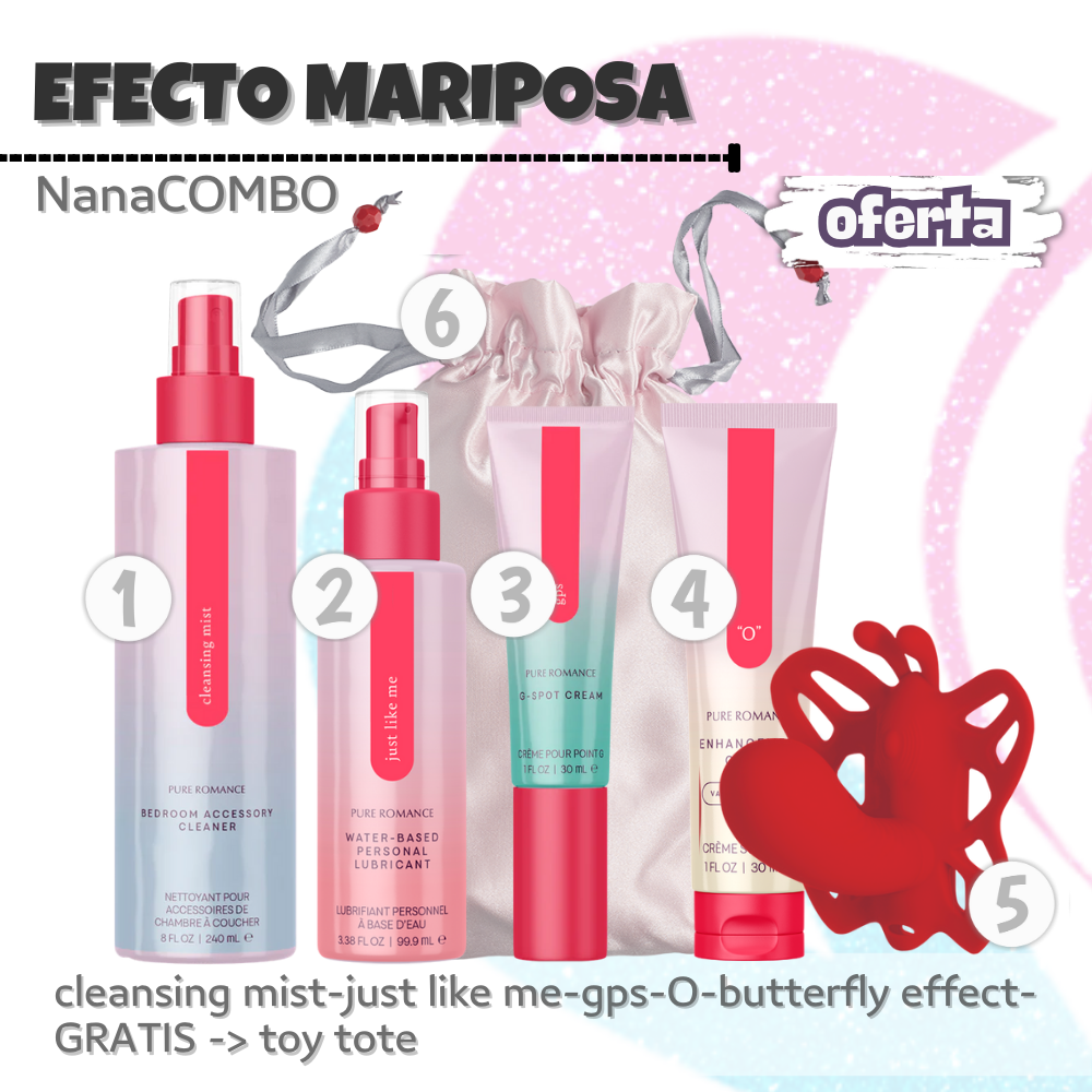 NanaCOMBO9: Lubricante, cremas intensificadoras, vibrador con control y kit de cuidado para explorar placer, comodidad y juego sin límites.