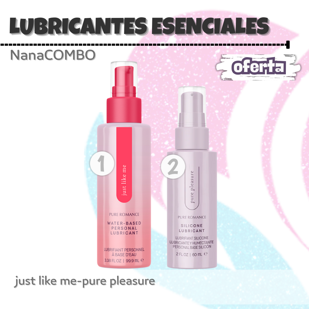 NanaCombo Lubricantes Esenciales: Lubricantes a base de agua y silicona para comodidad, placer prolongado y sensaciones irresistibles en cualquier ocasión.