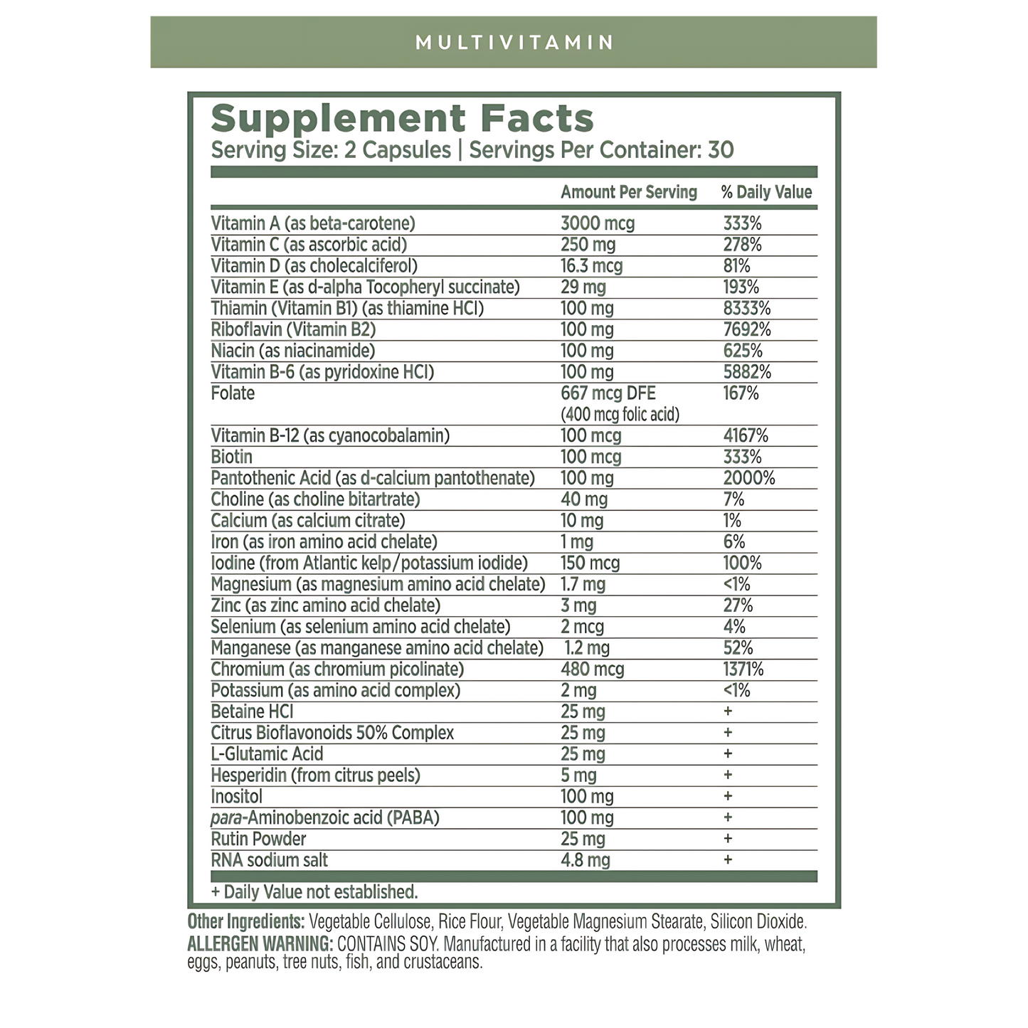 Pure 21 - Multivitamin (Multivitamínico) - Fiestas by Nana, LLC